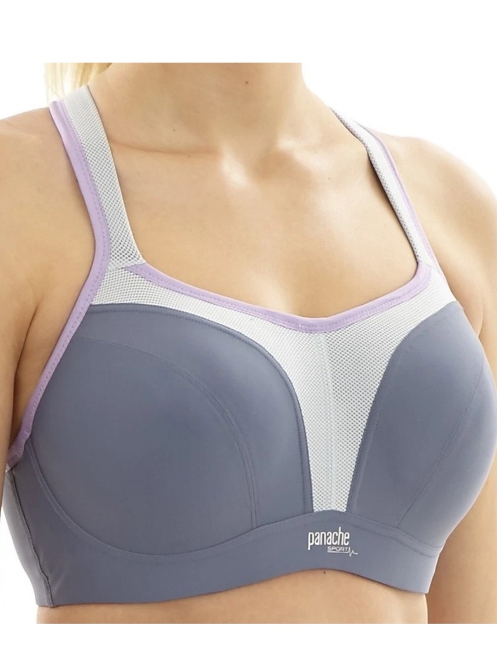 Panache Sport Bra 36E 5021 Underwire J-Hook Convertible High Impact Supportive
